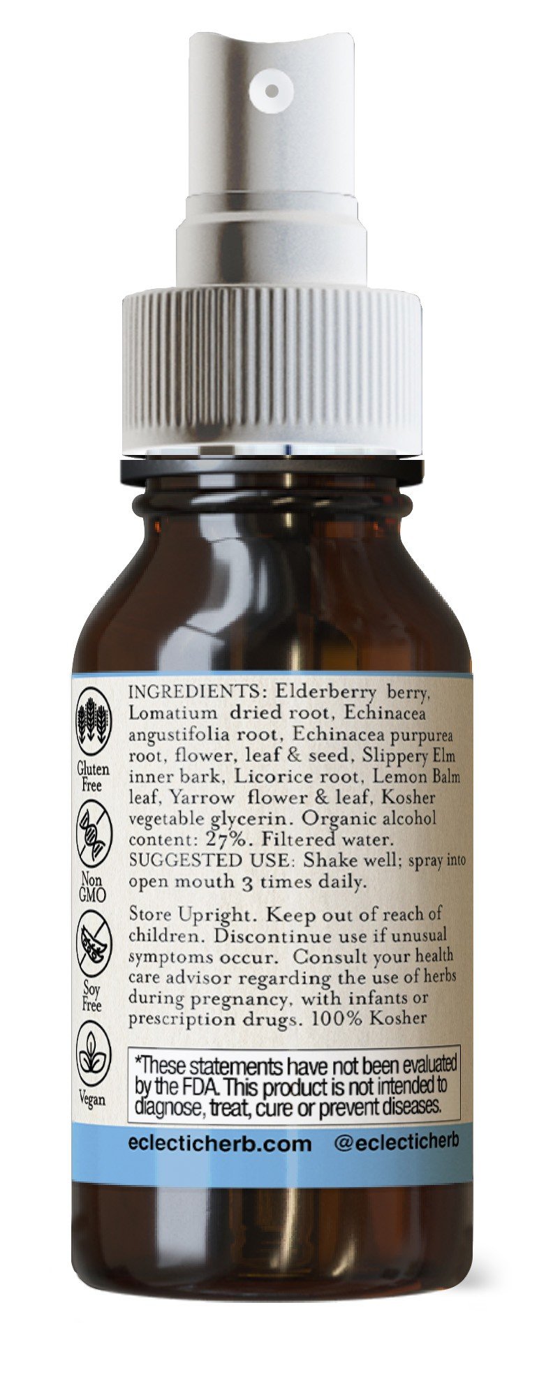 Eclectic Herb Elderberry Red Root Throat Spray 1 oz Liquid