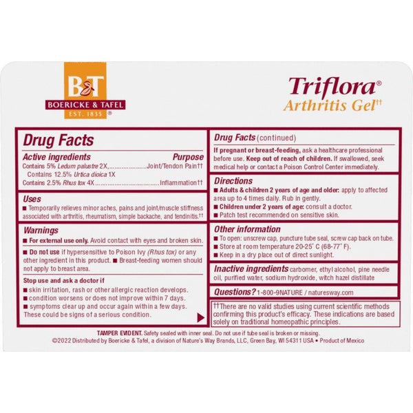 Boericke & Tafel Triflora Arthritis Gel 2.75 oz Gel VitaminLife