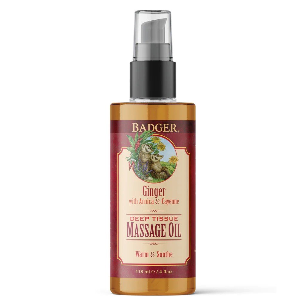 Badger Ginger Deep Tissue Massage Oil 4 oz Oil