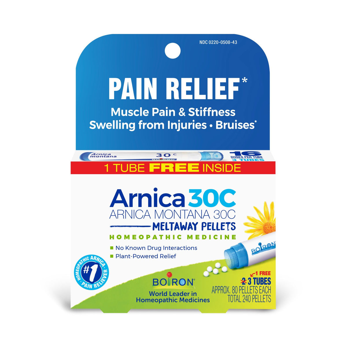 Boiron Arnica Montana 30C 3 MDT Homeopathic Medicine For Pain Relief 240 Pellets