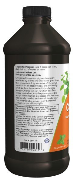 World Organic Chlorophyll, Liquid, 100 mg, with Spearmint and Glycerin - 16 fl oz