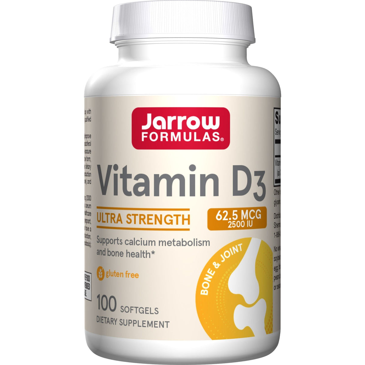 Jarrow Formulas Vitamin D3 2500 IU 100 Softgel