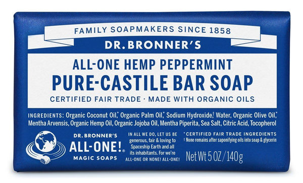 Dr. Bronner's All-One Hemp Peppermint Pure-Castile Bar Soap, 5 oz