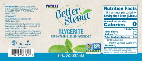 Now Foods Stevia Glycerite 8 oz Liquid