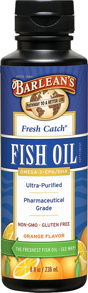 Barlean&#39;s Fresh Catch Fish Oil Orange Flavor 8 oz Liquid