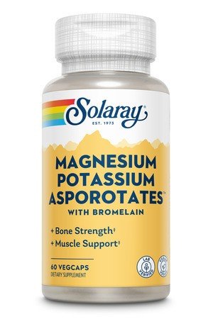 Magnesium and Potassium Asporotate | Bromelain | Solaray | Bone Strength | Muscle Support | Vegan | Dietary Supplement | 60 VegCaps | Vitaminlife