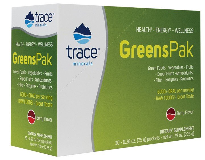 Trace Minerals Greens Pak Berry 30 Packet