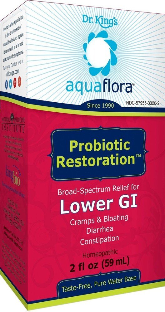 Probiotic Restoration | Dr. King&#39;s Aqua Flora | Lower GI Relief | Crams | Bloating | Diarrhea | Constipation | Homeopathic | 2 fluid ounces Liquid | 59 milliliters | VitaminLife