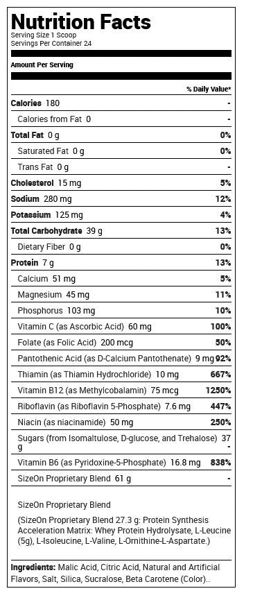 Gaspari Nutrition SizeOn Max Performance Orange 3.49 lb Powder