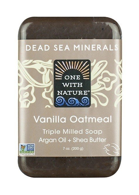 One With Nature Dead Sea Vanilla Oatmeal Soap 7 oz Bar Soap