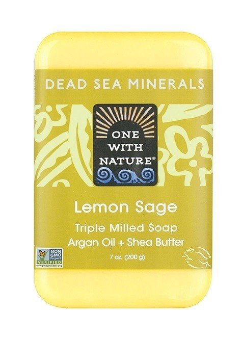 One With Nature Dead Sea Minerals Lemon Sage Soap 7 oz Bar Soap