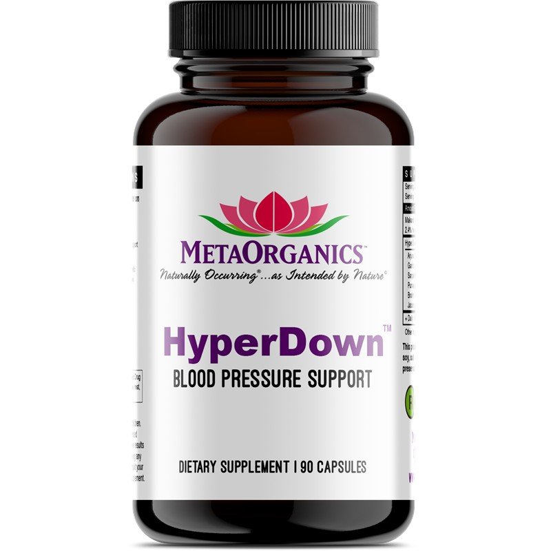 HyperDown | MetaOrganics | Blood Pressure Support | Dietary Supplement | 90 Capsules | Tablets | VitaminLife