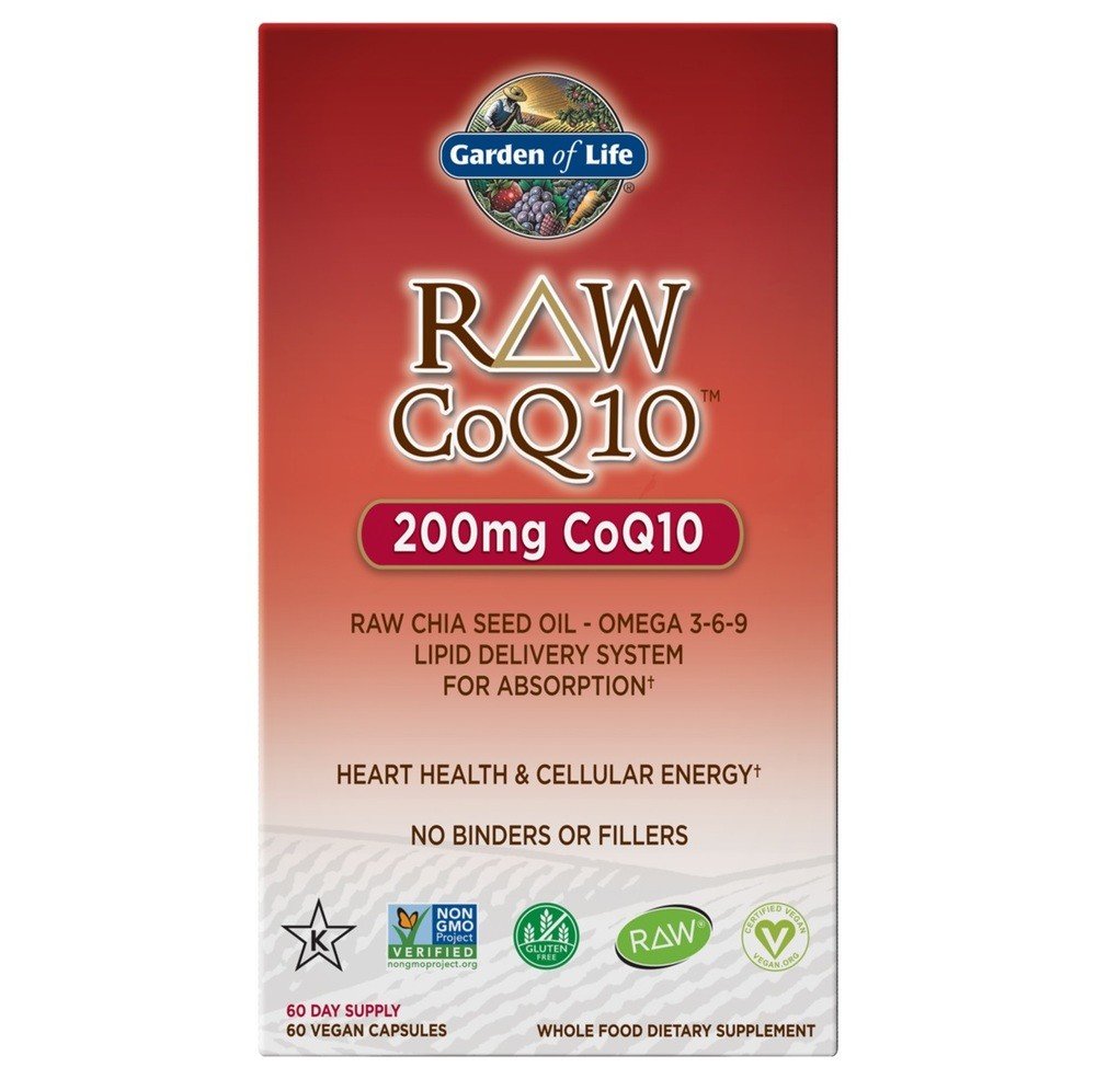 Raw C O Q10 | Raw Chia Seed Oil | Heart Health | Cellular Energy | Omega 3 | Omega 6 | Omega 9 | Lipid Delivery System for Absorption | Non GMO | Gluten Free | Vegan | Dietary Supplement | 60 VegCaps | Capsules | VitaminLife