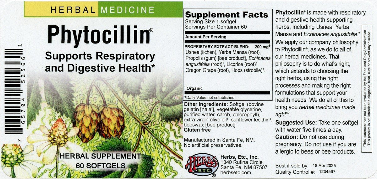 Herbs Etc Phytocillin 60 Softgel
