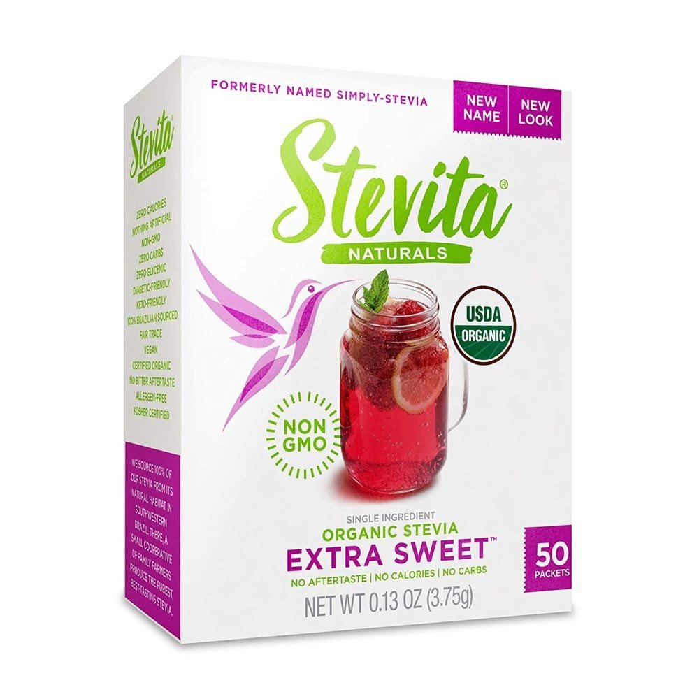 Stevita Simply Stevia USDA Organic - No Fillers 50 x 0.13 oz Packets