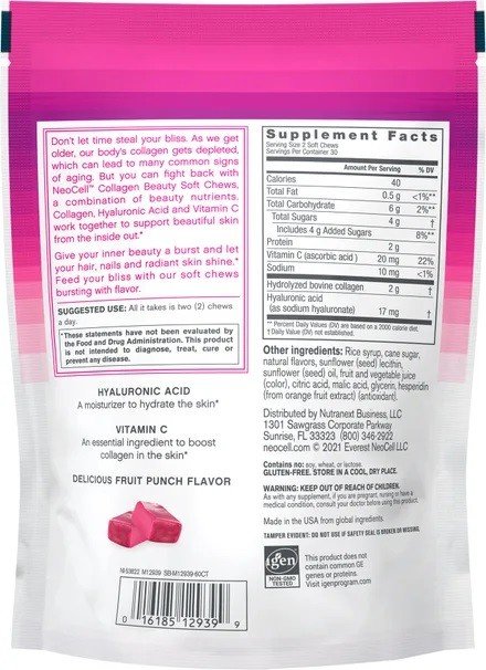 Neocell Beauty Burst Fruit Punch 60 Chewable