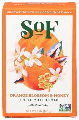 South of France French Milled Soap Bar Orange Blossom Honey 6 oz Bar