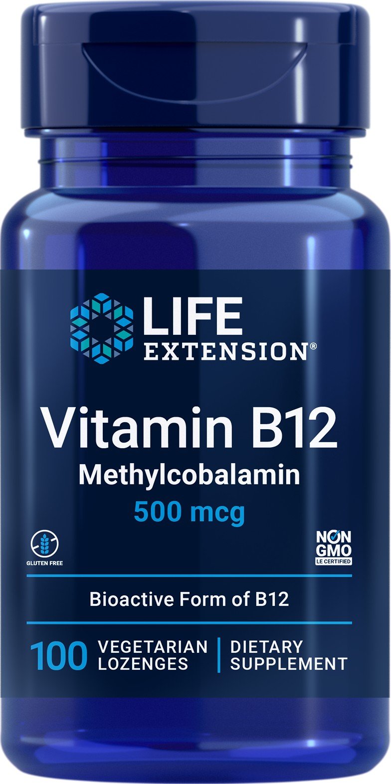 Life Extension Vitamin B12 Methylcobalamin 500mcg 100 Vegetarian Lozenge