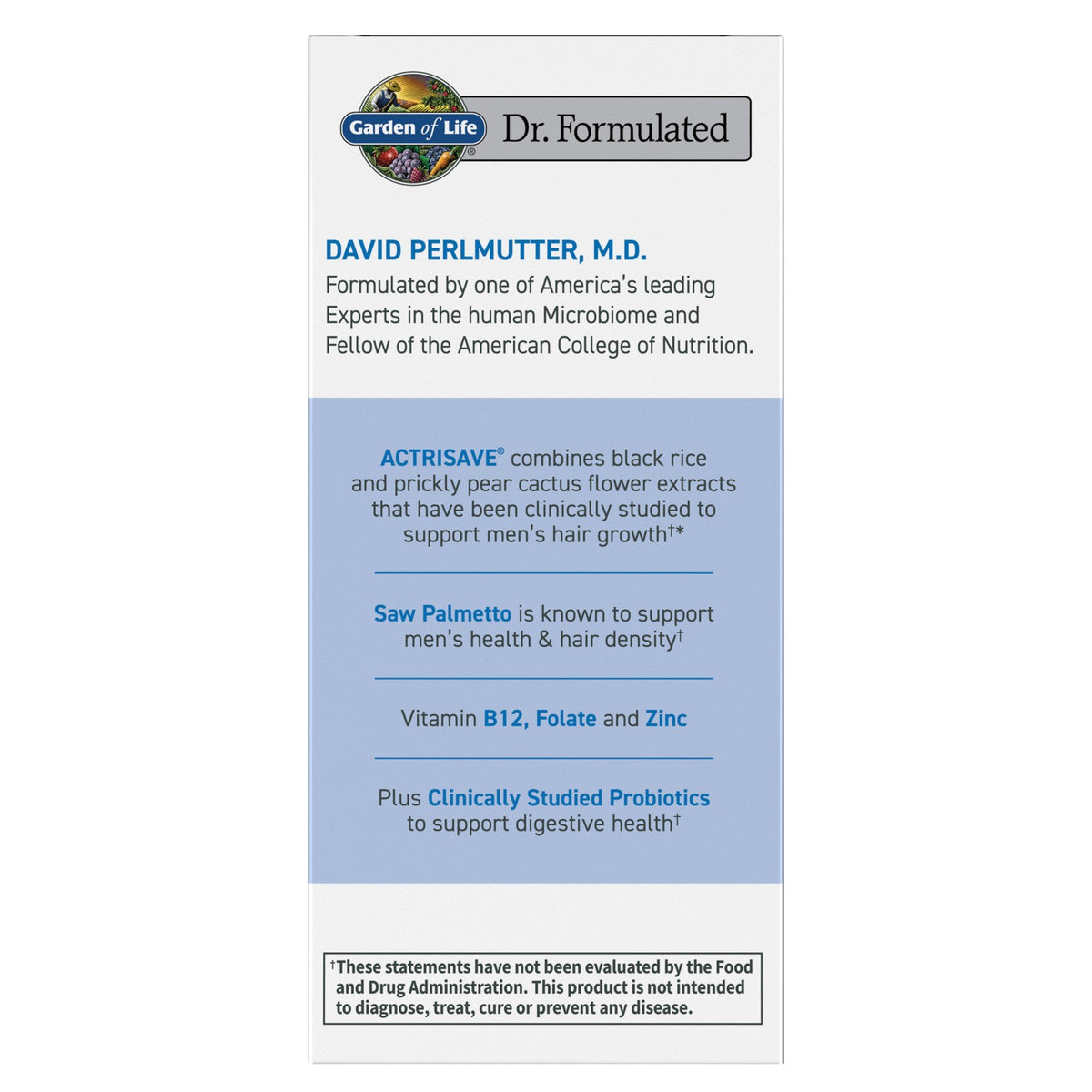 Garden of Life Dr. Formulated-Mens Hair Growth 30 Capsule