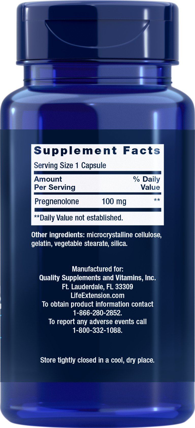 Life Extension Pregnenolone 100 mg 100 Capsule