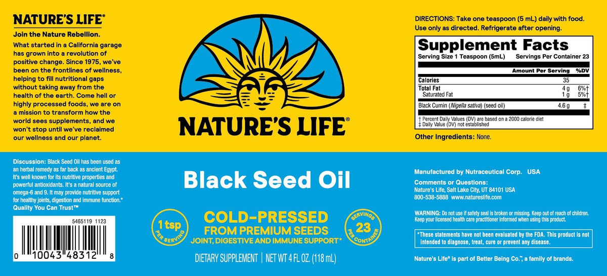 Health From The Sun Black Seed Oil 4 oz Liquid