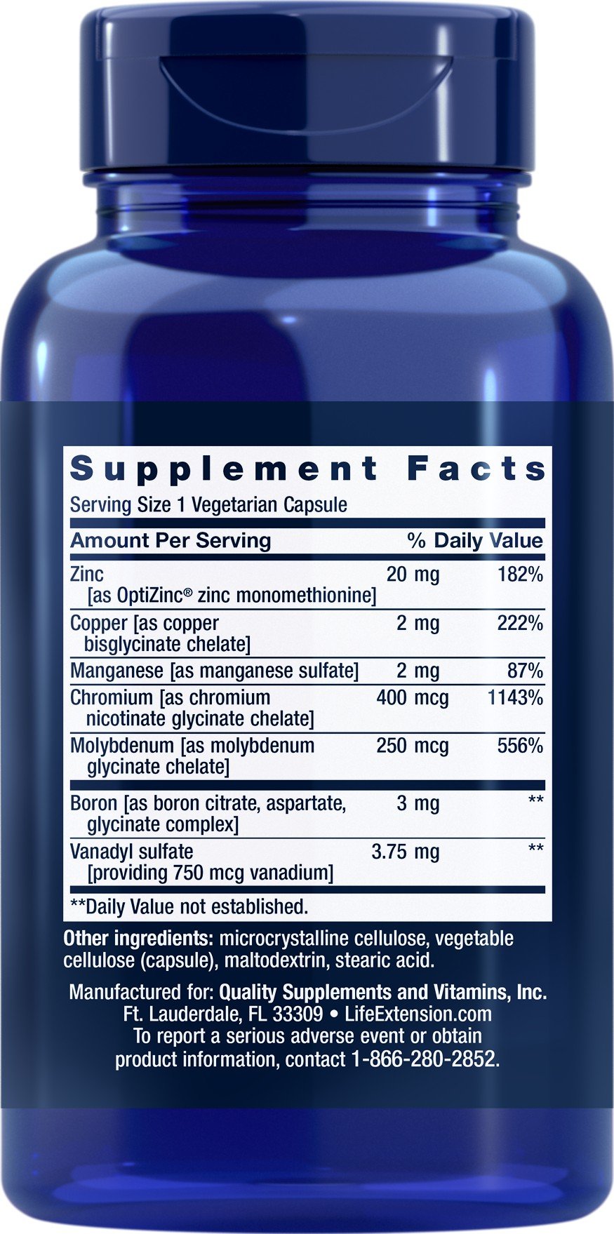 Life Extension Only Trace Minerals 90 VegCap
