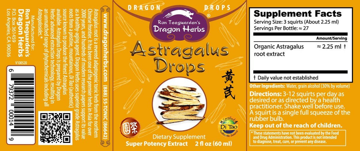 Dragon Herbs Astragalus Drops-2 fl. oz.(60 ml) 2 fl oz (60 ml) Liquid