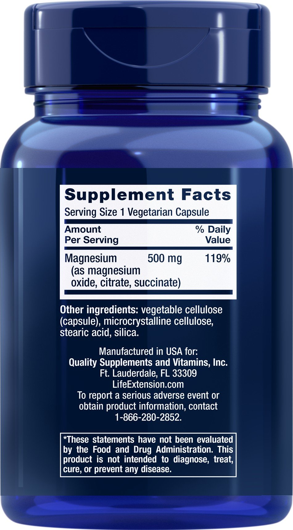 Life Extension Magnesium Caps 500 mg 100 VegCap