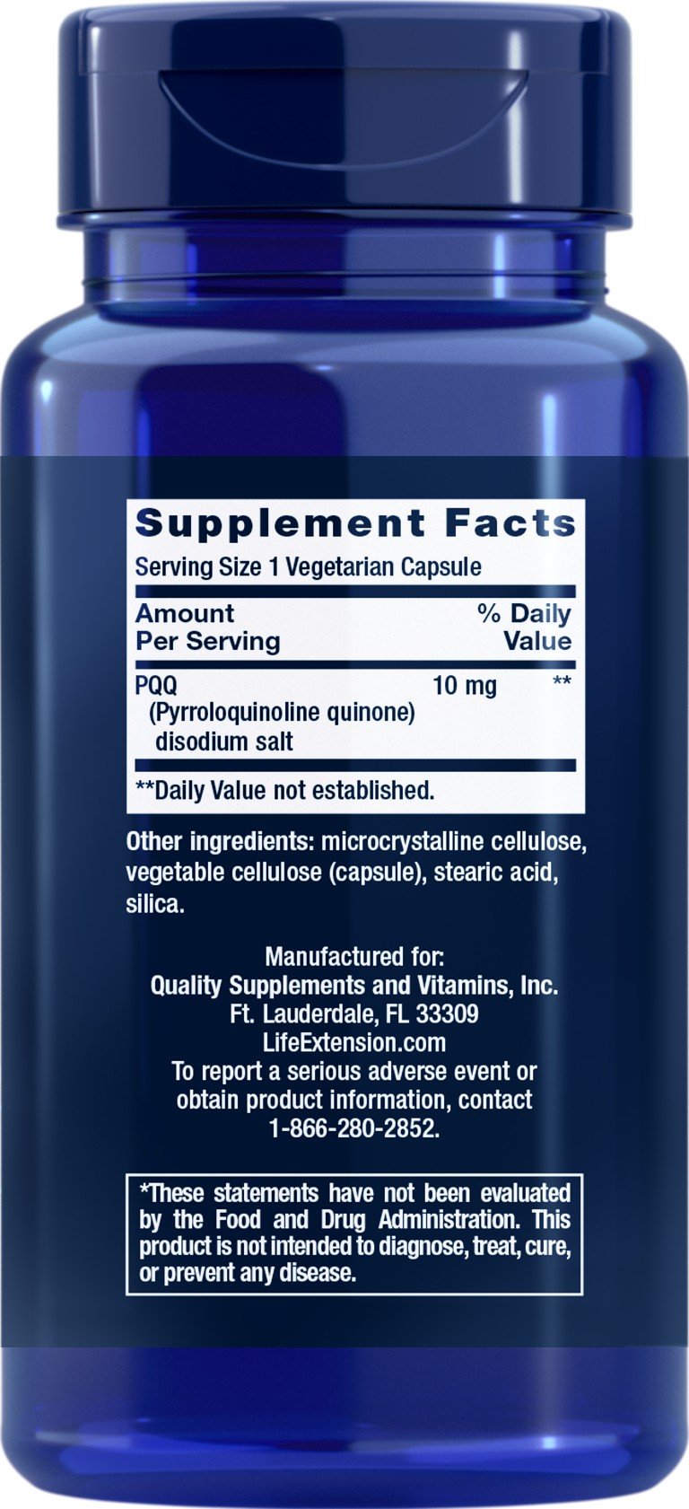 Life Extension PQQ 10mg 60 Vegetarian Capsule