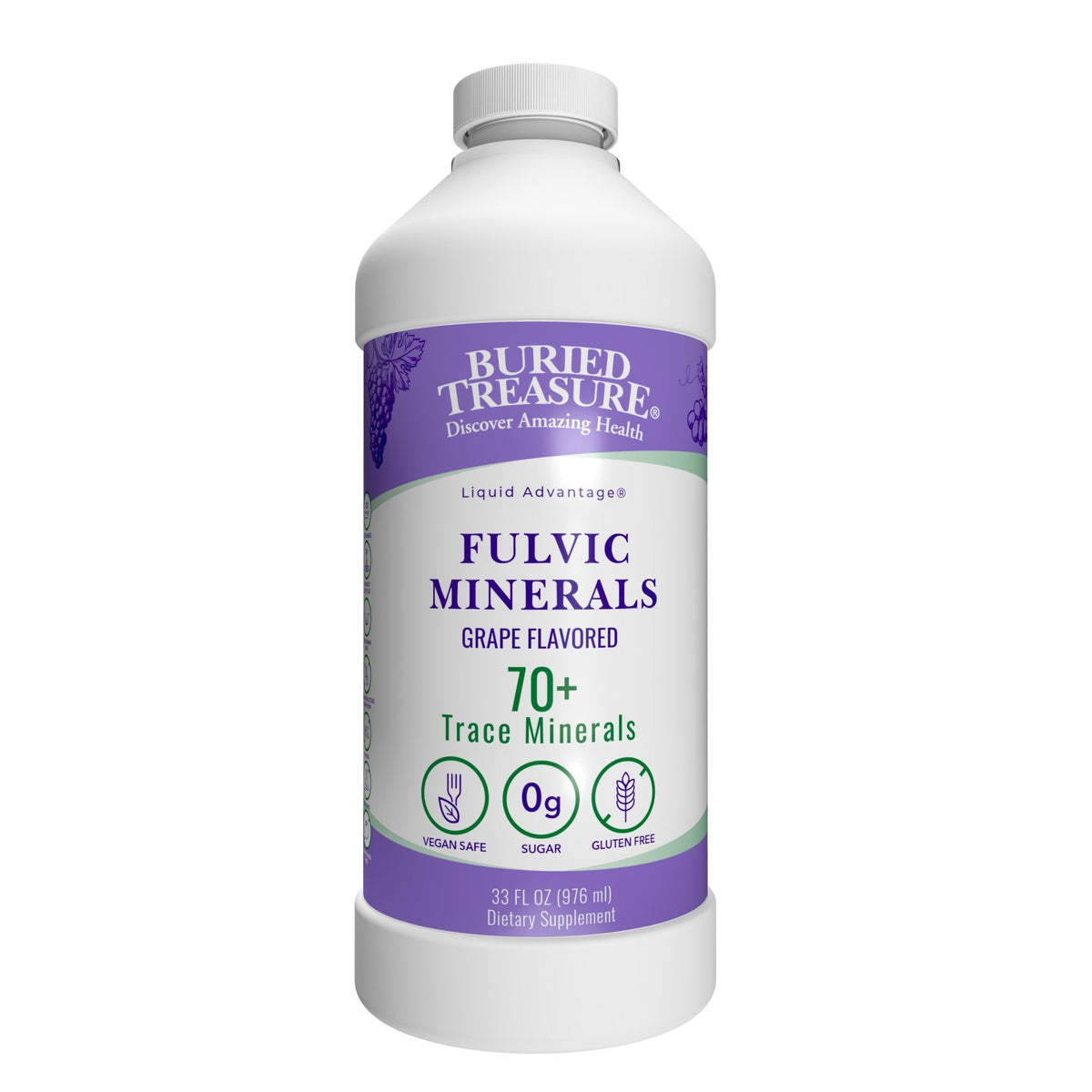 Buried Treasure Fulvic Minerals Grape 32 oz Liquid