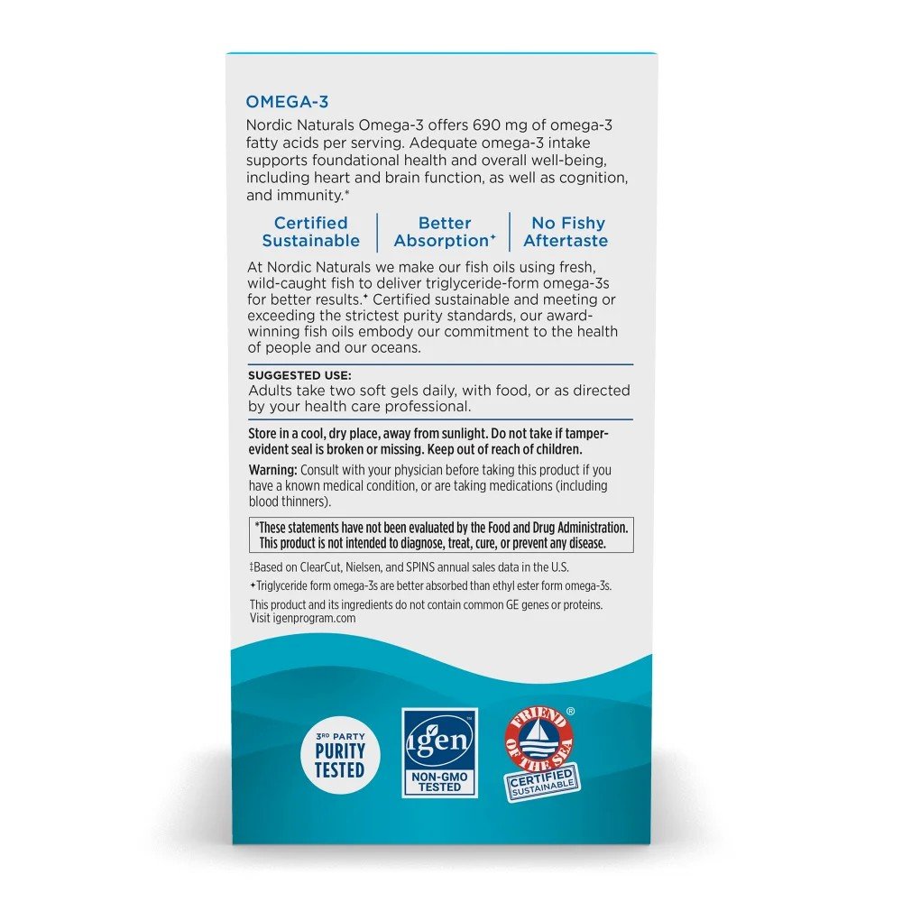 Nordic Naturals Omega-3 - Lemon 60 Softgel