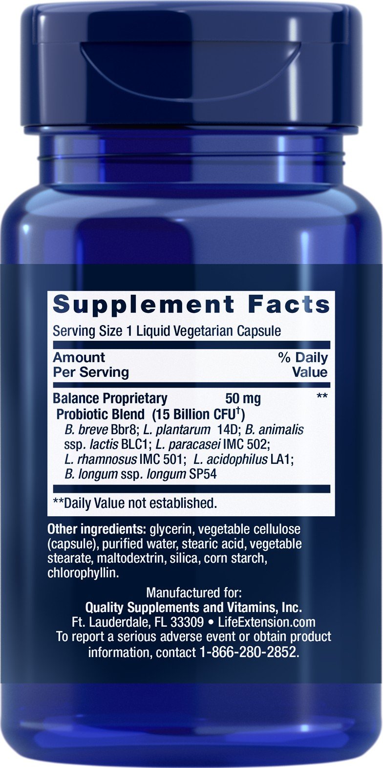 Life Extension FlorAssist Probiotic Balance 30 Liquid Vegetarian Capsules