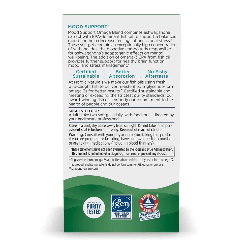 Nordic Naturals Mood Support-Omega Blend-1400 mg 60 Softgel