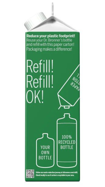 Dr. Bronner&#39;s Pure Castile Soap Refill Carton Almond 32 oz Container