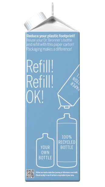 Dr. Bronner&#39;s Pure Castile Soap Refill Carton Baby Unscented 32 oz Container