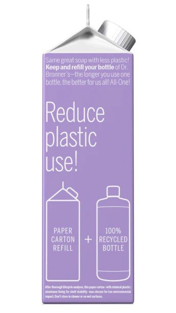 Dr. Bronner&#39;s Pure Castile Soap Refill Carton Lavender 32 oz Container