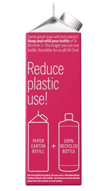 Dr. Bronner&#39;s Pure Castile Soap Refill Carton Rose 32 oz Container