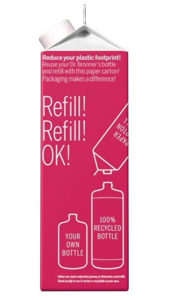 Dr. Bronner&#39;s Pure Castile Soap Refill Carton Rose 32 oz Container