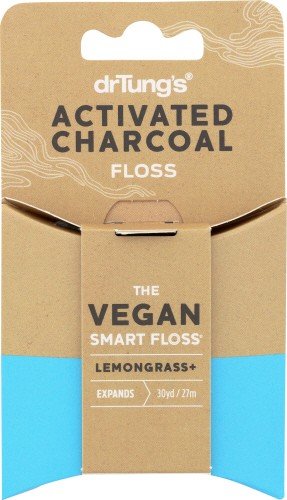 Dr. Tung's Activated Charcoal Vegan Smart Floss-Lemongrass 30 yd Container