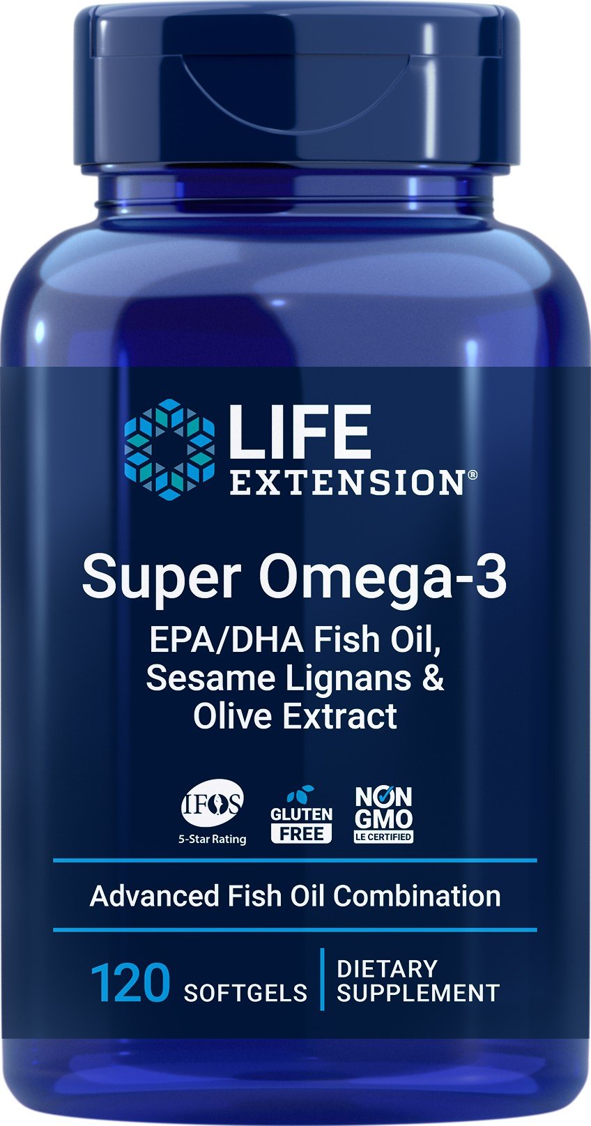 Life Extension Super Omega 3 EPA DHA with Sesame Lignans and Olive Fruit Extract 120 Softgel