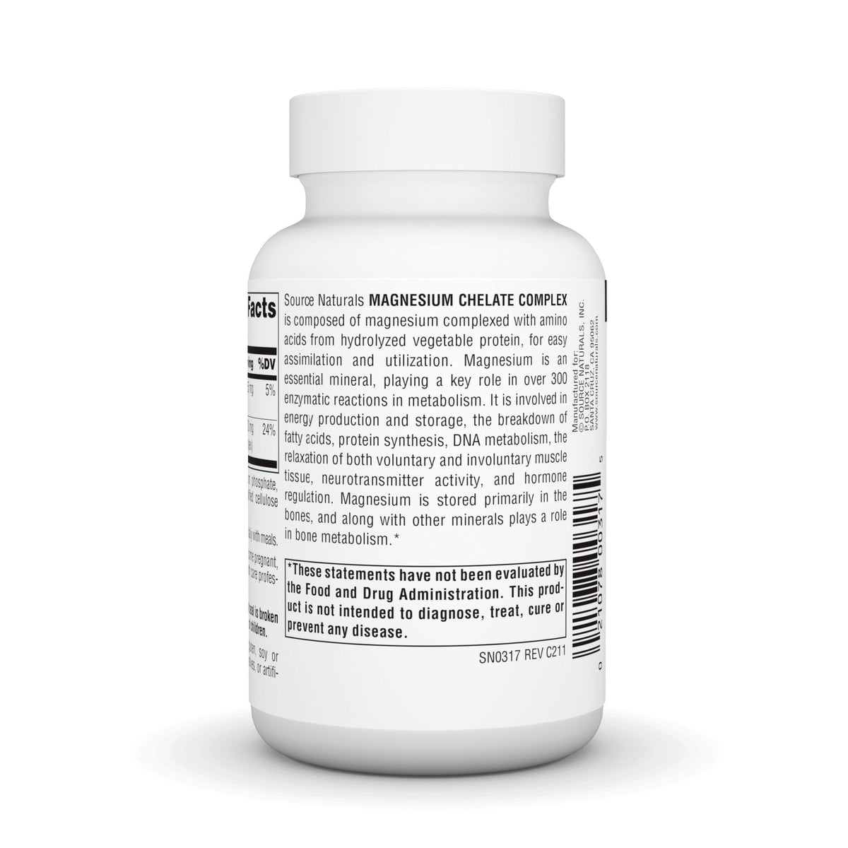 Source Naturals, Inc. Magnesium 100 Tablet