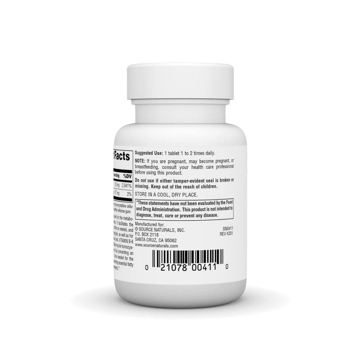 Source Naturals, Inc. Vitamin B-6 50mg 100 Tablet