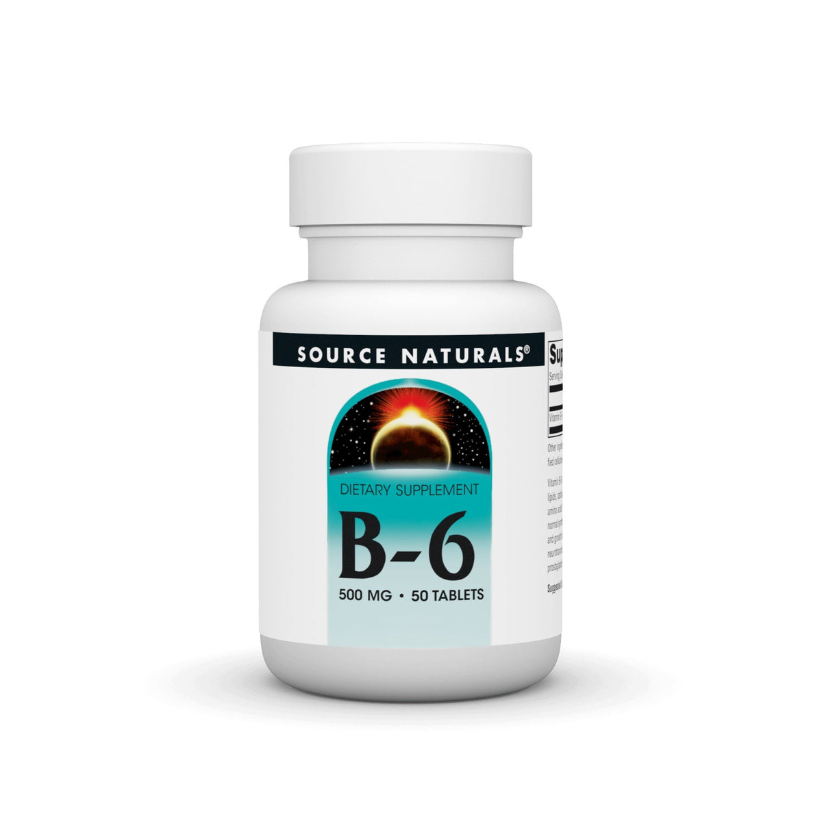 Source Naturals, Inc. Vitamin B-6 500mg Timed Release 50 Sustained Release Tablet
