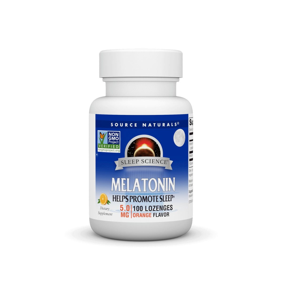 Source Naturals, Inc. Melatonin 5mg Sublingual-Orange 100 Lozenge