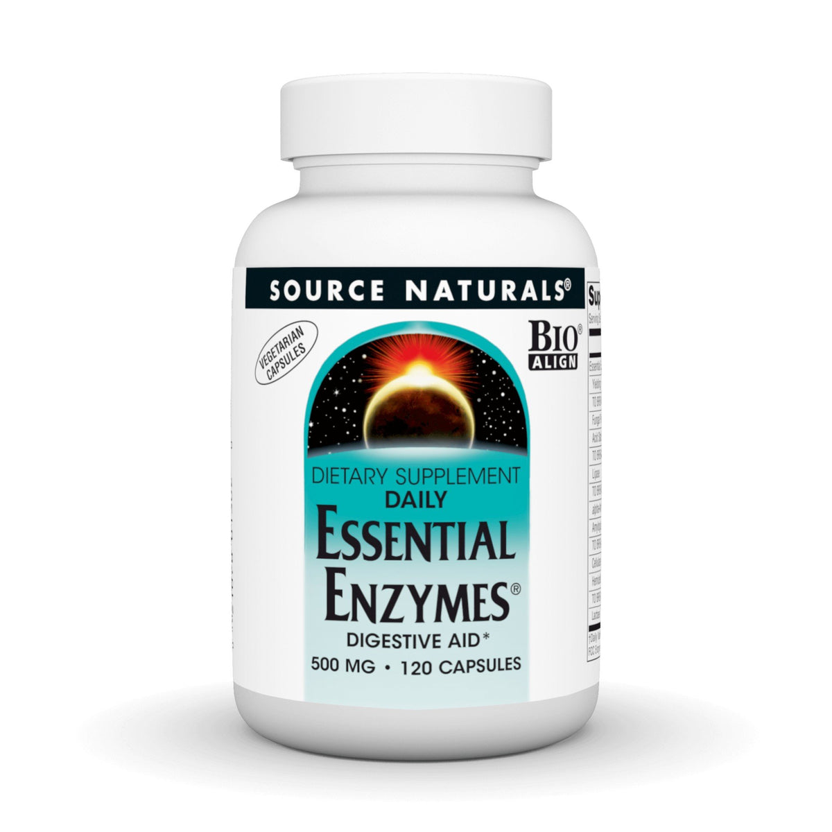 Source Naturals, Inc. Daily Essential Enzymes Vegetarian 500mg VegCap 120 VegCap