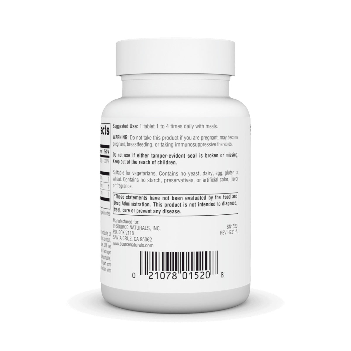 Source Naturals, Inc. DIM (Diindolylmethane) 100 mg 30 Tablet