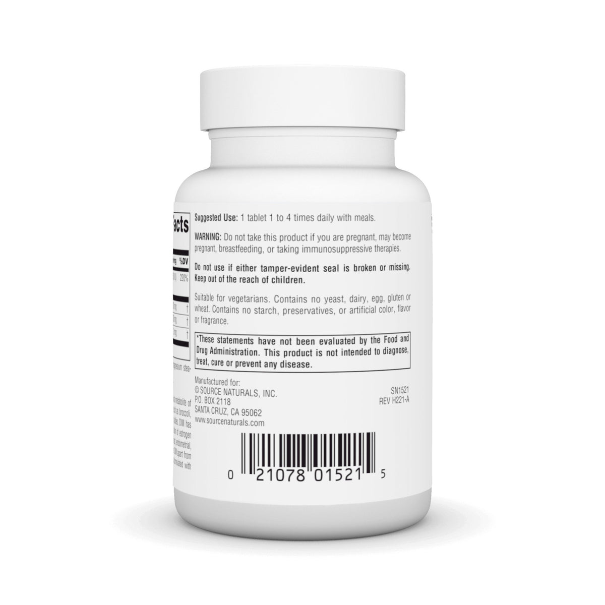 Source Naturals, Inc. DIM (Diindolylmethane) 100 mg 60 Tablet