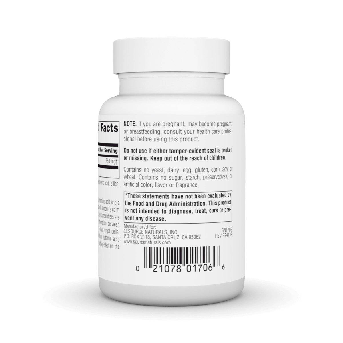 Source Naturals, Inc. GABA 750mg 45 Capsule