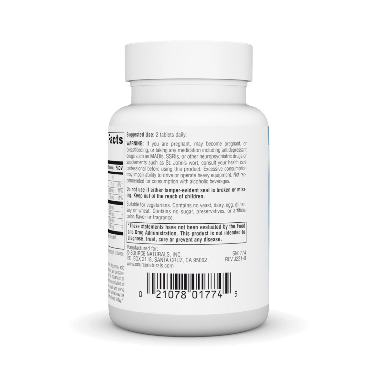 Source Naturals, Inc. Theanine Serene 30 Tablet