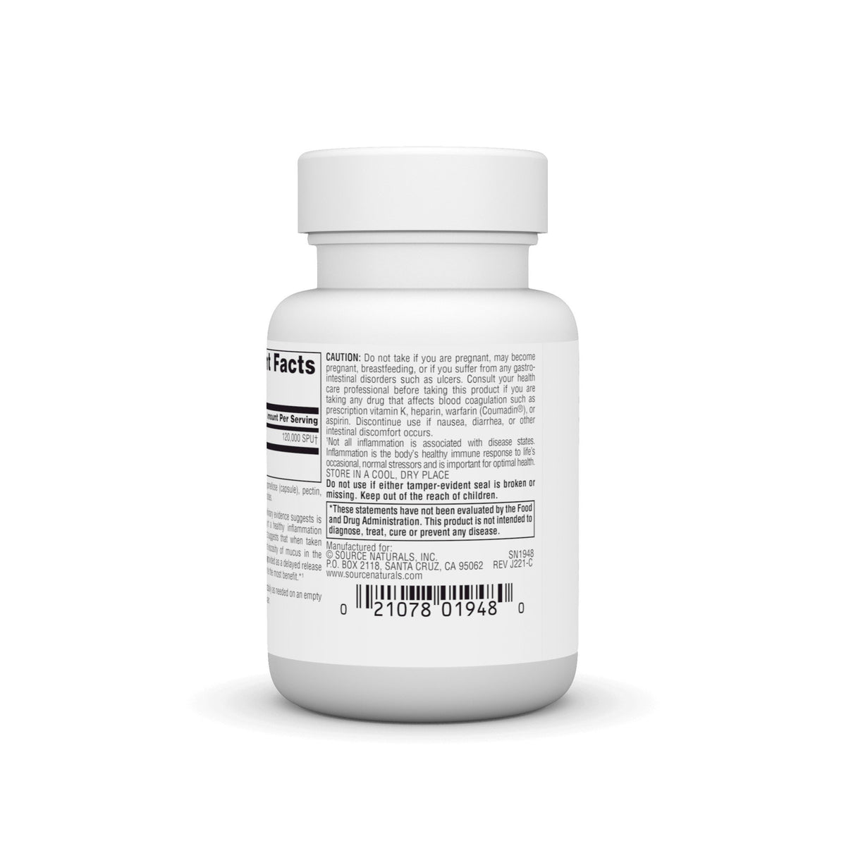 Source Naturals, Inc. Serrapeptase 30 VegCap